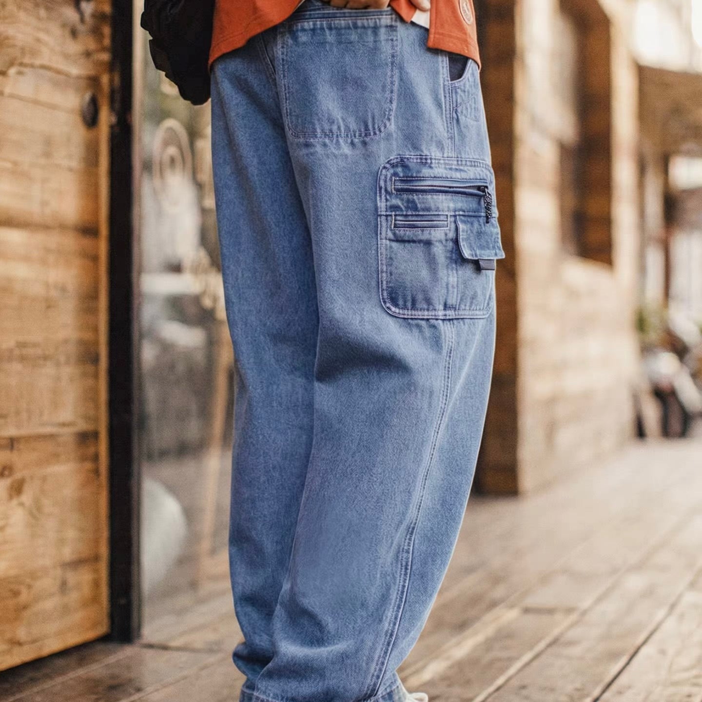 カーゴポケット ウォッシュドデニムパンツ（1Color）260002