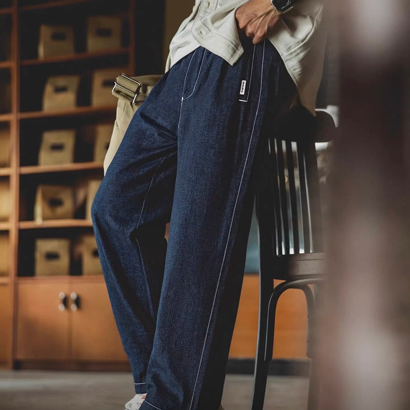 アクセントステッチ ソフトデニムパンツ（1Color）260257