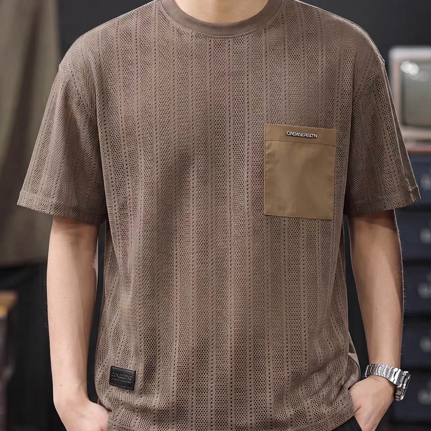 パッチポケット付 薄手 シンプルTシャツ（3Colors）260547