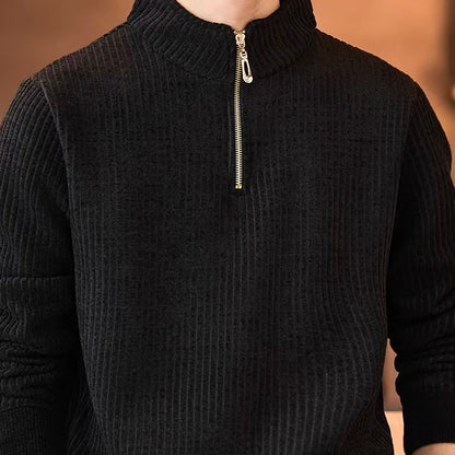 ハーフジップ スタンドカラー セーター（4Colors）260033