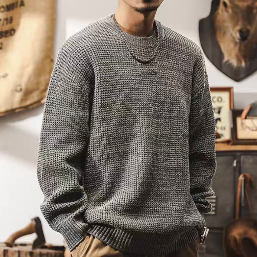 ヘビーウェイト ワッフルニット プルオーバー（4Colors）241016