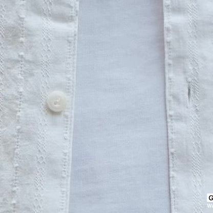 テクスチャー オープンカラー 長袖シャツ（3Colors）260217