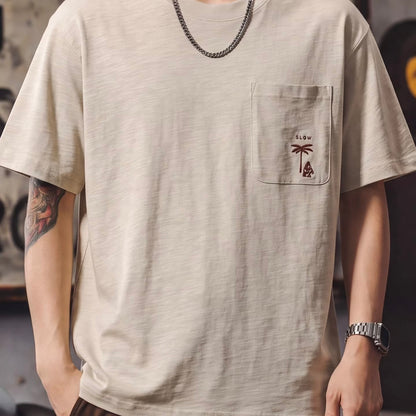 バケーションイラスト刺繍 半袖Tシャツ（2Colors）260339