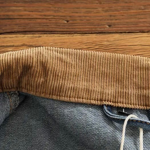 コーデュロイ襟 ウォッシュドデニムジャケット（1Color）240583