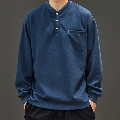 ワッフル ヘンリーネックプルオーバー（3Colors）250707