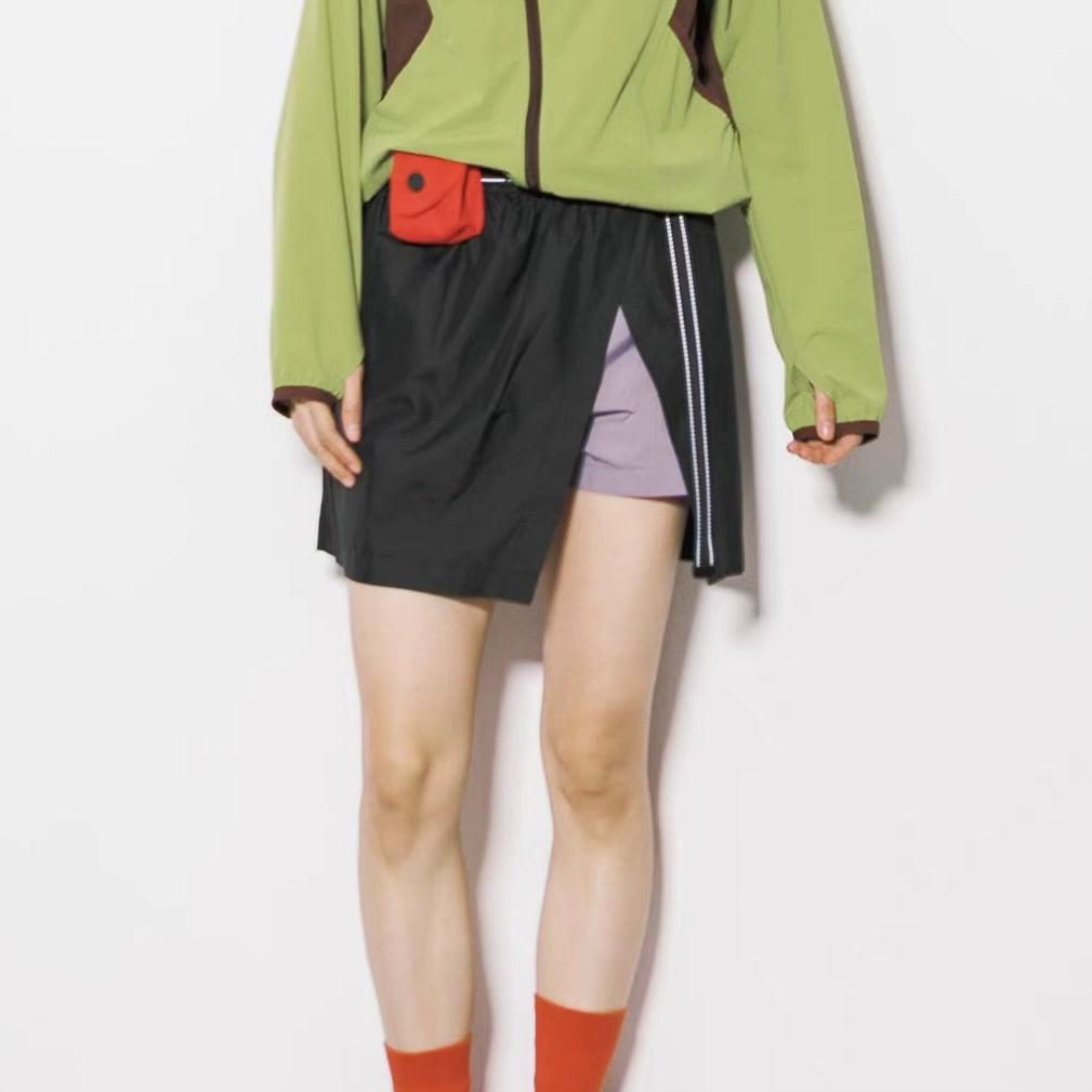 ベルト付 ラップスカート風 ショートパンツ（3Colors）260283