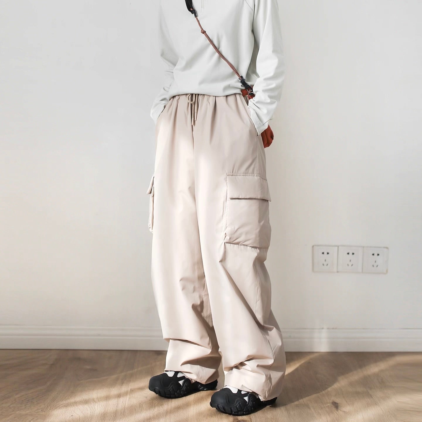 裾ドローコード付 ワイド ダウンパンツ（3Colors）251031