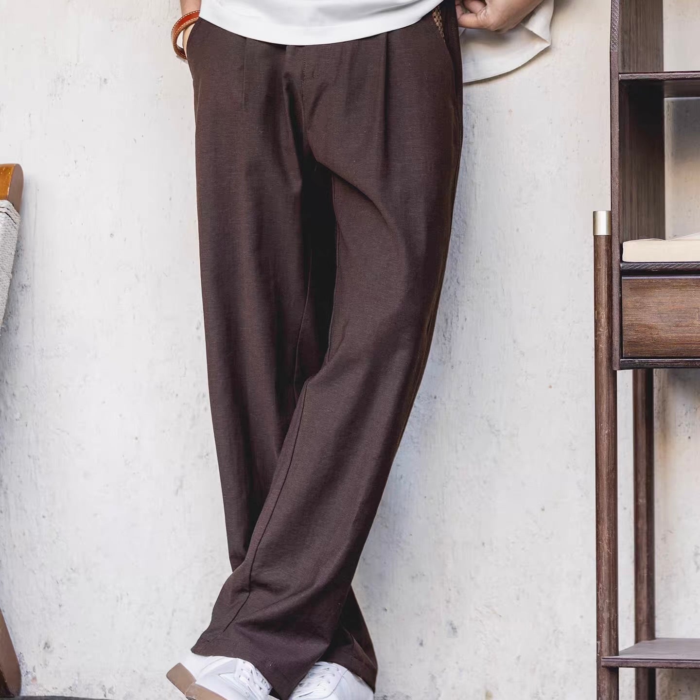 チェック柄パッチワーク イージーパンツ（1Color）260191