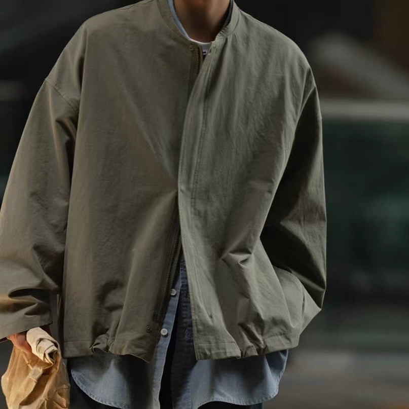 スタンドカラー シンプル スプリングジャケット（2Colors）260194