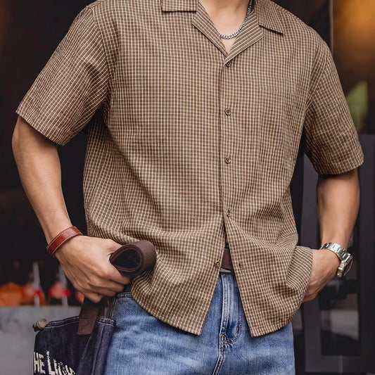 チェック オープンカラーライトシャツ（1Color）260269