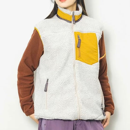 アクセントカラー スタンドネック ボアベスト（3Colors）250986