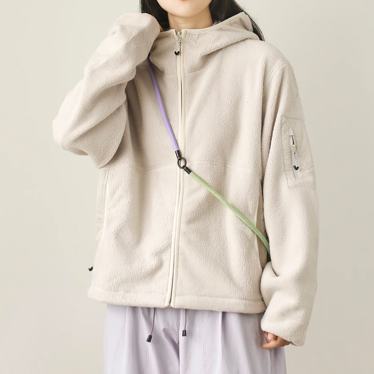 パッチポケット付 フリースフーディー（5Colors）250966