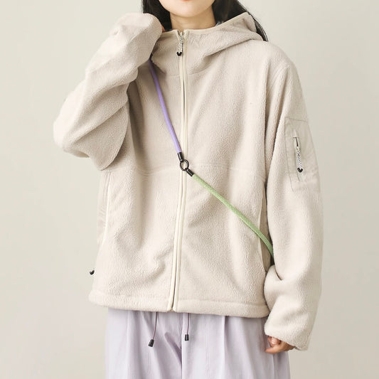 パッチポケット付 フリースフーディー（5Colors）250966