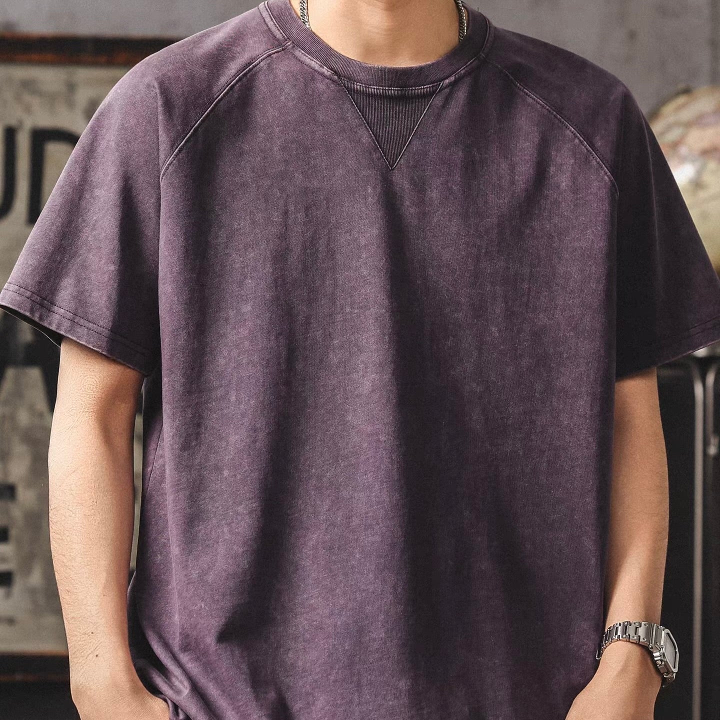 レトロ Vガゼット ウォッシュドTシャツ（3Colors）260288