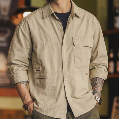 ポケット付 ワンポイントロゴ ワークシャツ（3Colors）260213