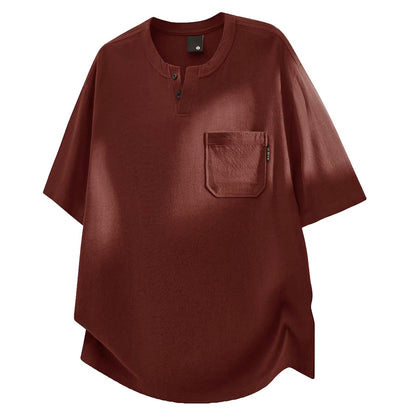 リネン混 ヘンリーネックTシャツ（7Colors）260474