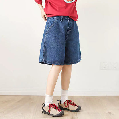 レトロ デニム ワイドハーフパンツ（3Colors）250480