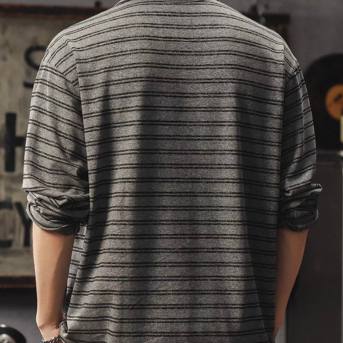 ルーズ ボーダー 長袖ポロシャツ（1Color）260155