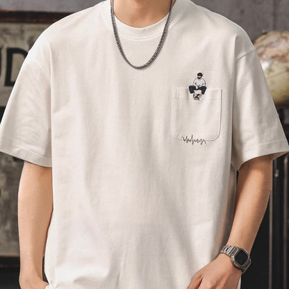 刺繍 デザインポケット付 Tシャツ（1Color）260235