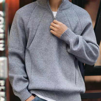 ハーフジップ ハイネック セーター（2Colors）250891