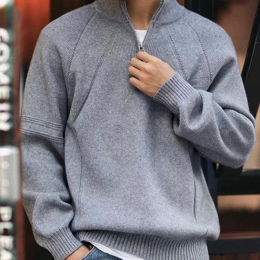 ハーフジップ ハイネック セーター（2Colors）250891