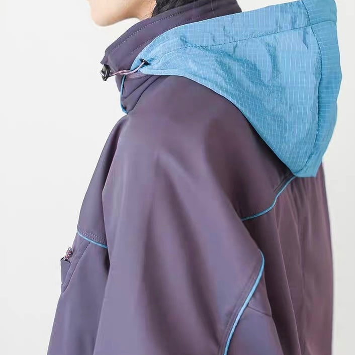 アクセントカラー 撥水 フード付ジャケット（4Colors）250779