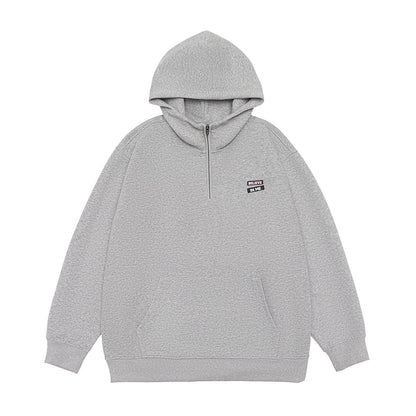 ワンポイントロゴ ハーフジップ フーディー（4Colors）251007