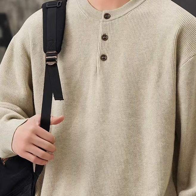 ヘンリーネック シンプル セーター（4Colors）251076