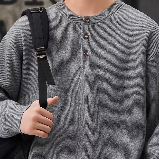 ヘンリーネック シンプル セーター（4Colors）251076