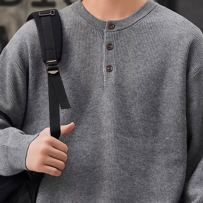 ヘンリーネック シンプル セーター（4Colors）251076