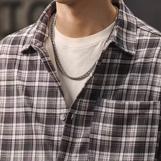 胸ポケット付 レトロチェックシャツ（2Colors）260175