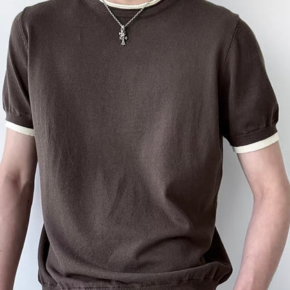 リネン混 シンプル フェイクレイヤードTシャツ（3Colors）260540