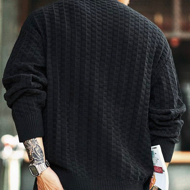 テクスチャー チェック編みセーター（2Colors）250971