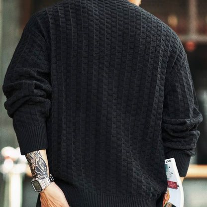 テクスチャー チェック編みセーター（2Colors）250971