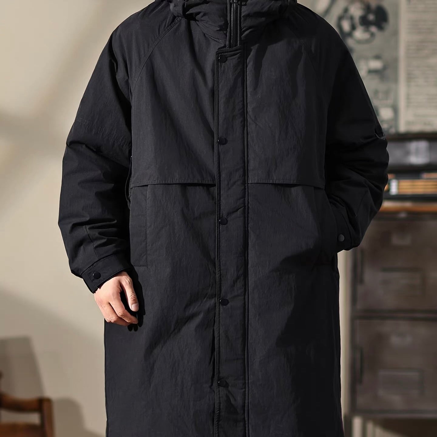 フード付 ミドル丈 ダウンジャケット（2Colors）251071