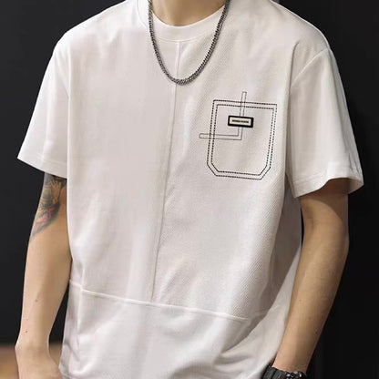 パッチワーク ステッチ入りTシャツ（3Colors）250511