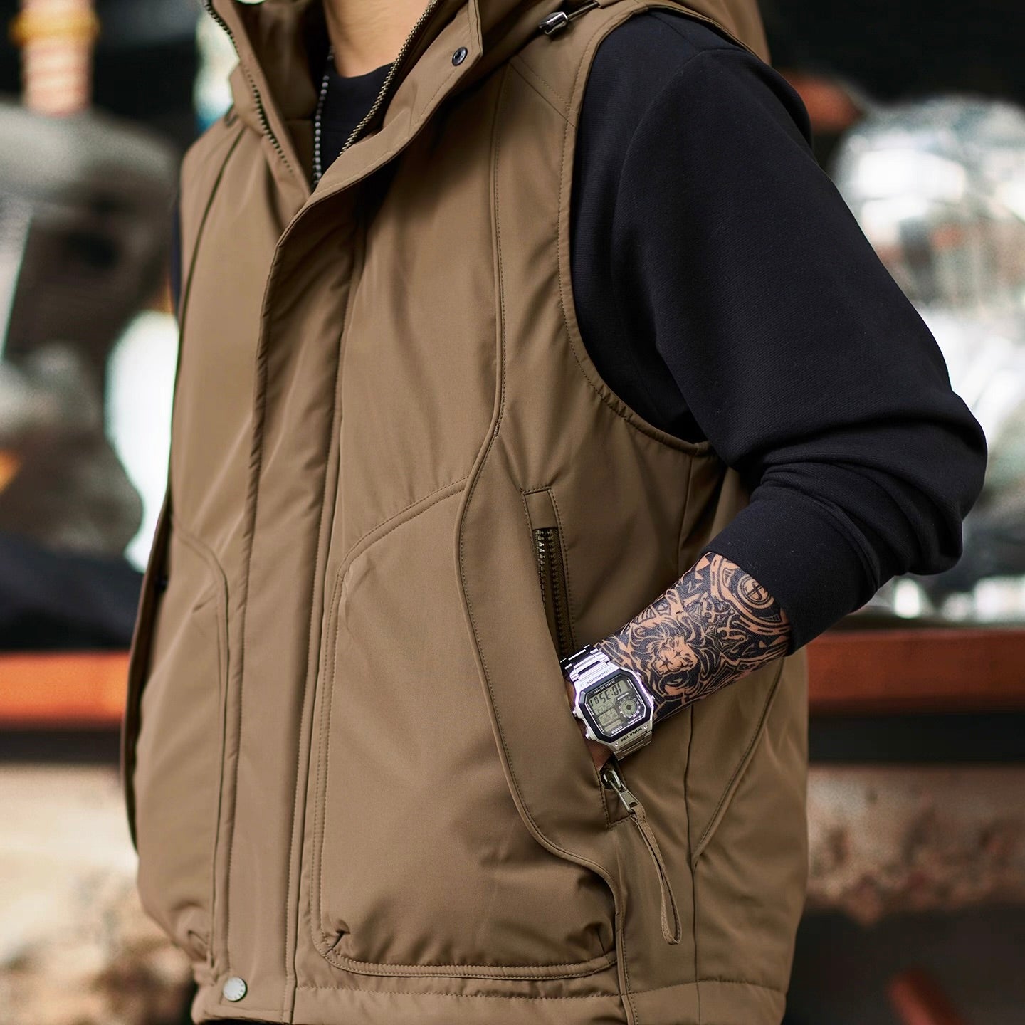 ワーク フード付ダウンベスト（3Colors）250972