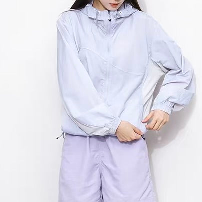 バックアシンメトリーデザイン フード付ジャケット（4Colors）260548