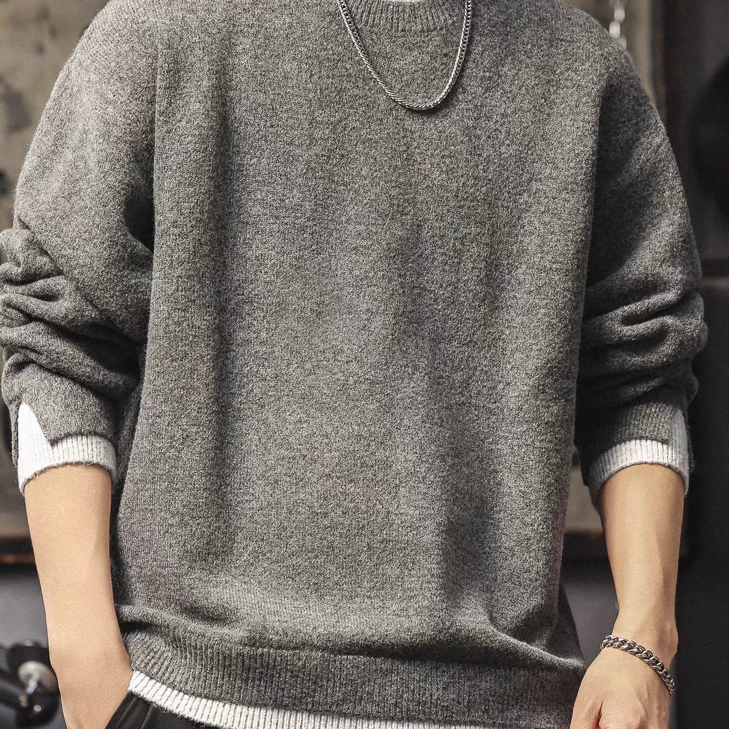 フェイクレイヤード ニットプルオーバー（2Colors）251039