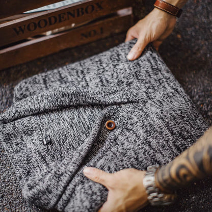 ショールカラー パッチワーク ニットプルオーバー（1Color）251080