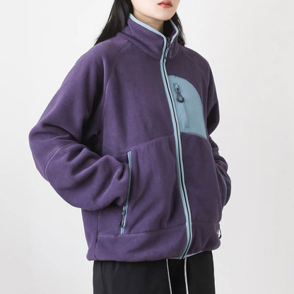 アクセントカラー スタンドネック フリースジャケット（4Colors）260010