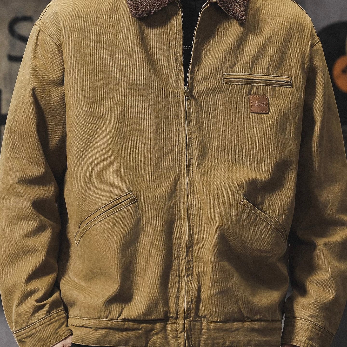 レトロ 襟ボア ワークジャケット（2Colors）251018