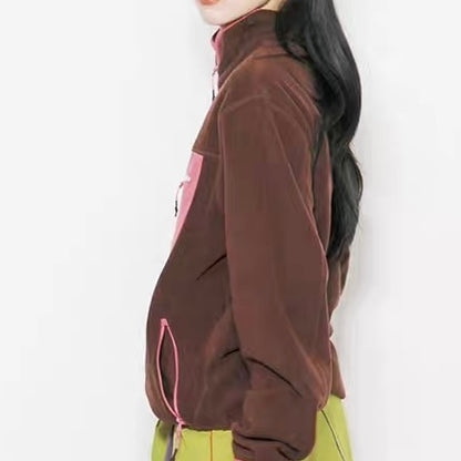 アクセントカラー スタンドカラーフリースジャケット（2Colors）250858