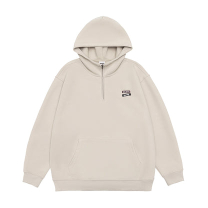 ワンポイントロゴ ハーフジップ フーディー（4Colors）251007