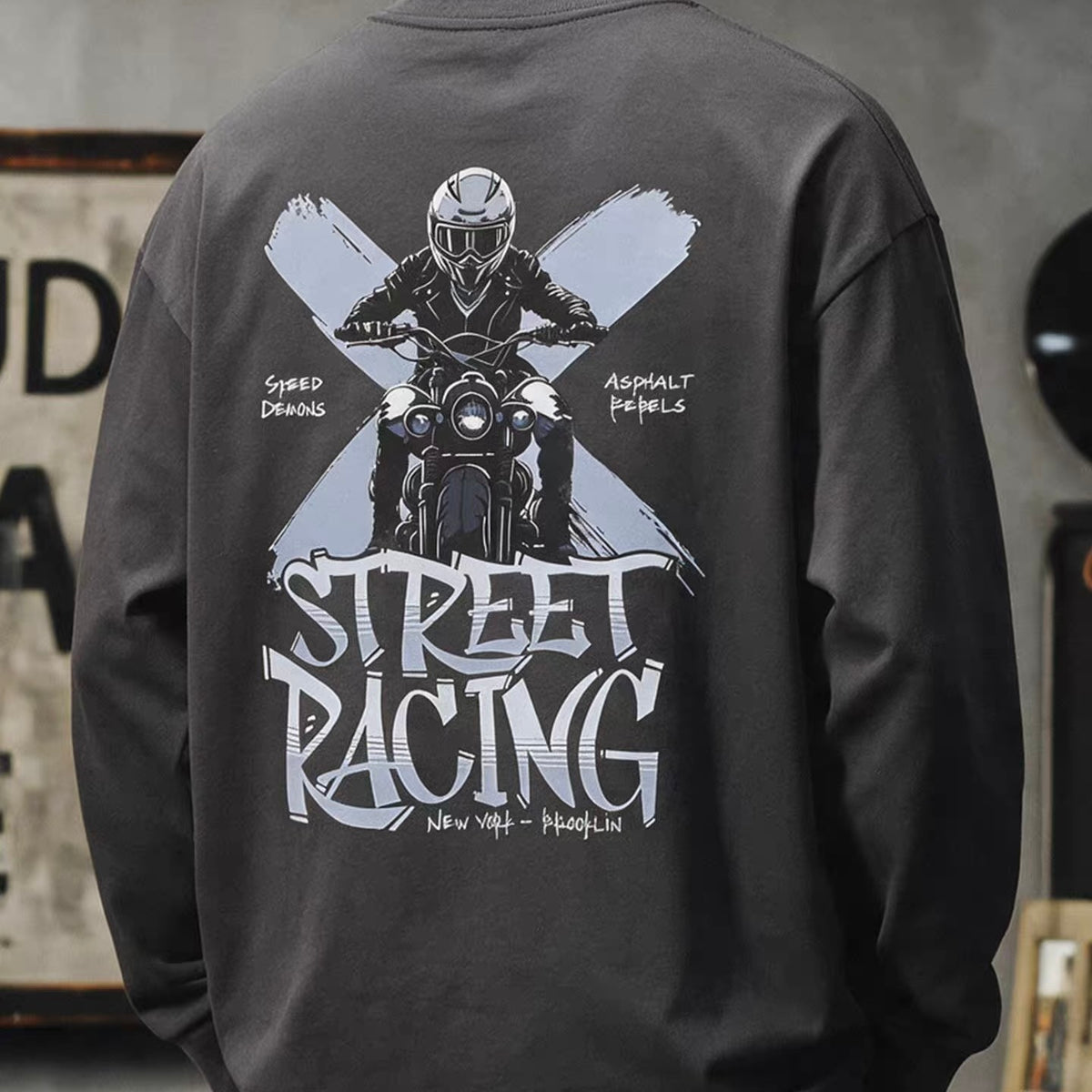 バイカー バックプリントTシャツ（1Color）260785