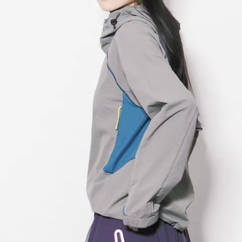 アクセントカラー ハーフジップ ライトジャケット（3Colors）260112