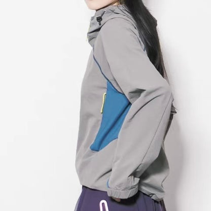 アクセントカラー ハーフジップ ライトジャケット（3Colors）260112