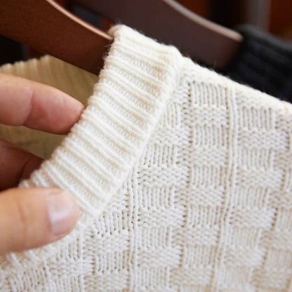 テクスチャー チェック編みセーター（2Colors）250971