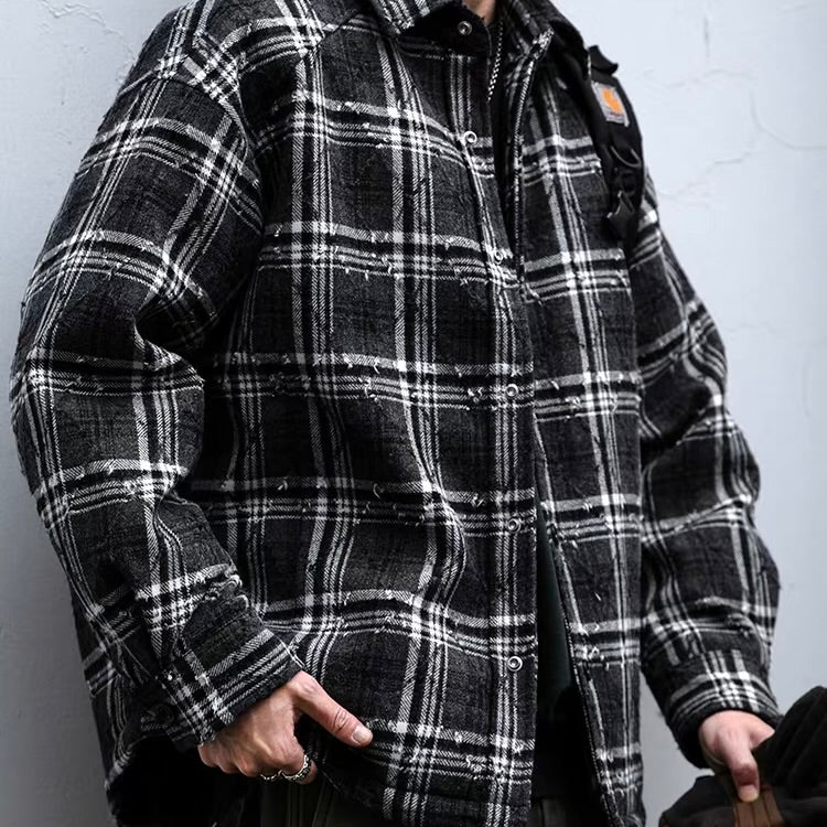 ダイヤ チェック柄 ダウンシャツジャケット（2Colors）251052