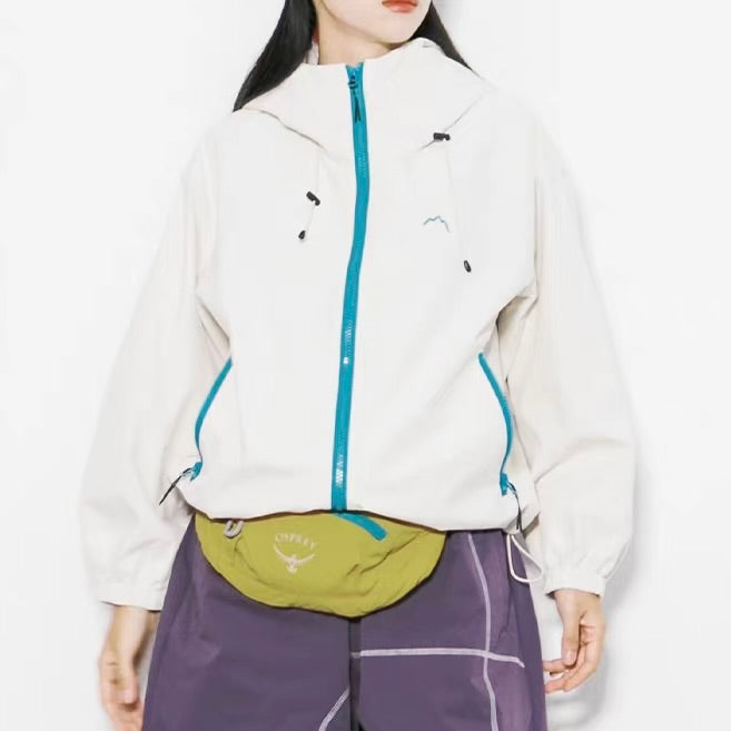 ワンポイントカラー シンプル マウンテンパーカー（6Colors）250710